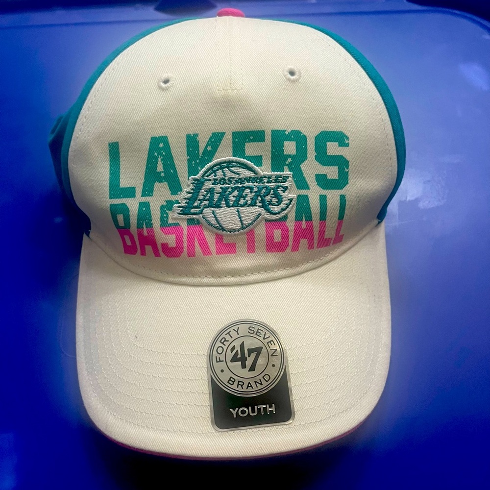 $5 SALE LA Lakers NBA Basketball cap. Youth size. Velcro back. GUC